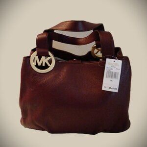 Michael Kors Fulton  Leather Tote - Large, Merlot EW